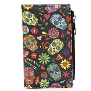 Floral Sugar Skull Collage Wallet